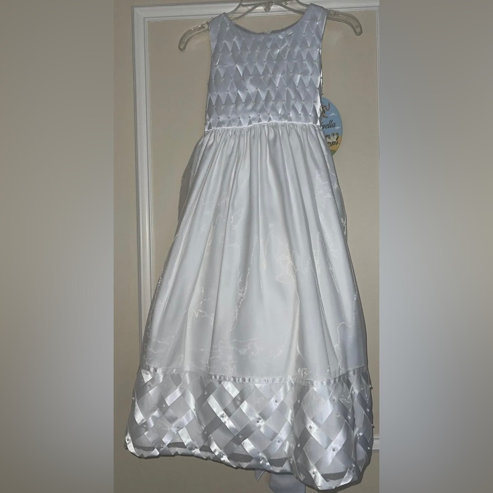 NEW Girl's Cinderella Formal White Flower Girl/Communion Dress